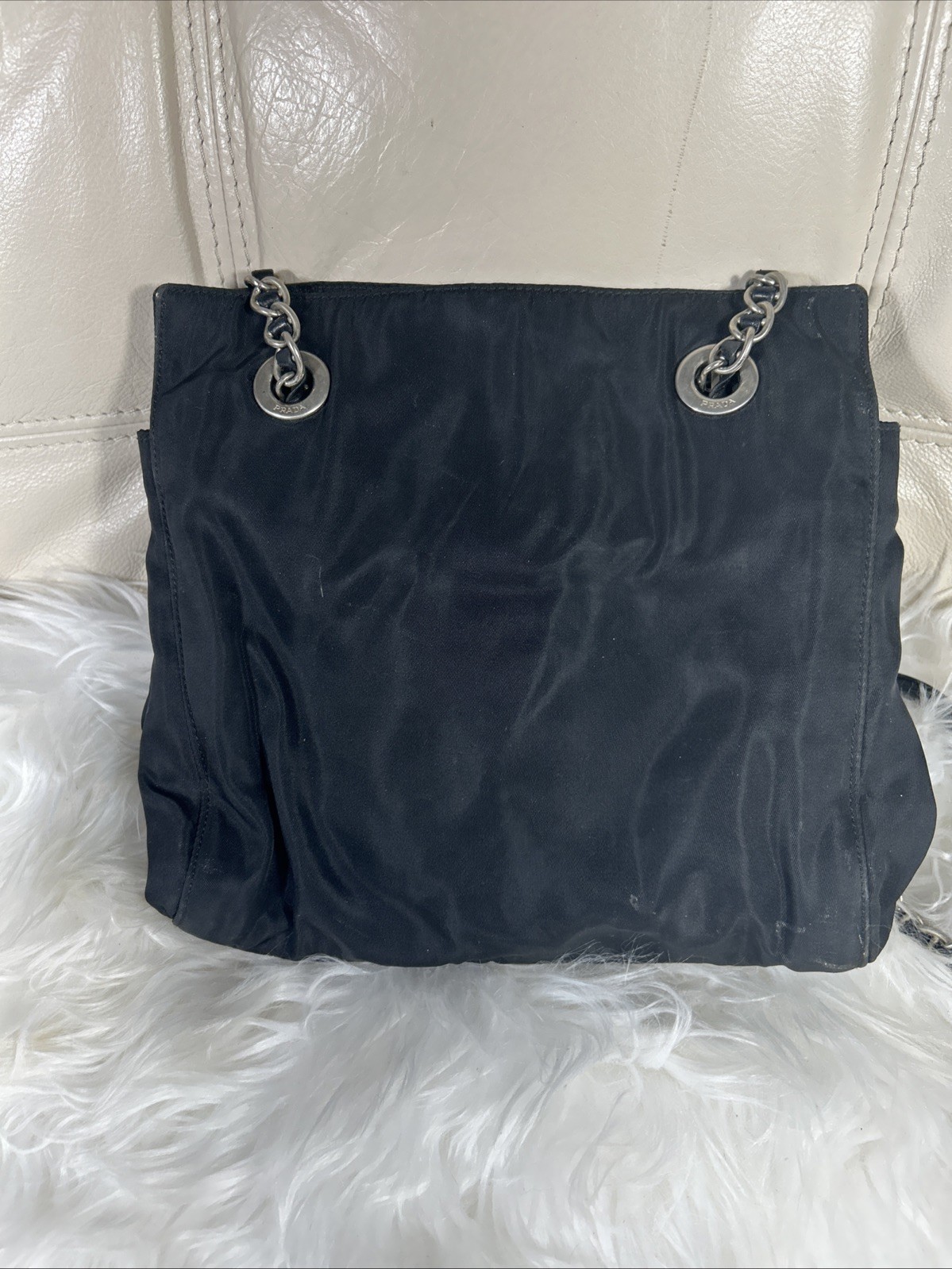 Prada Bag Nylon Tessuto Certificate Of Authenticity Chain Small Blk Shoulder Y2K