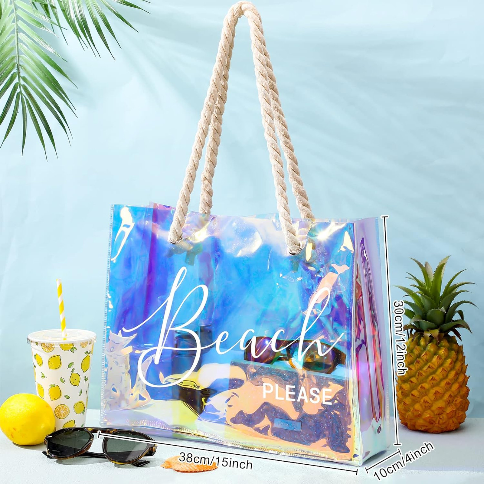 Clear Beach Tote Bag PVC Waterproof Large Summer Pool Hospital Bag for Women