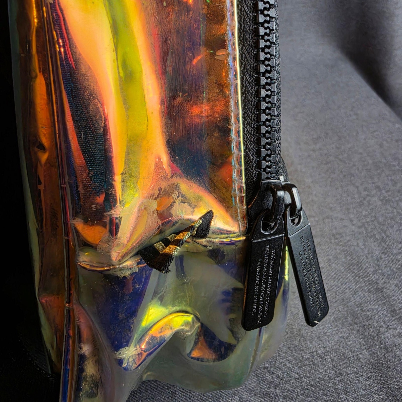 Adidas Originals Backpack Unisex Mini Gold Holographic PVC Casual Bag Small