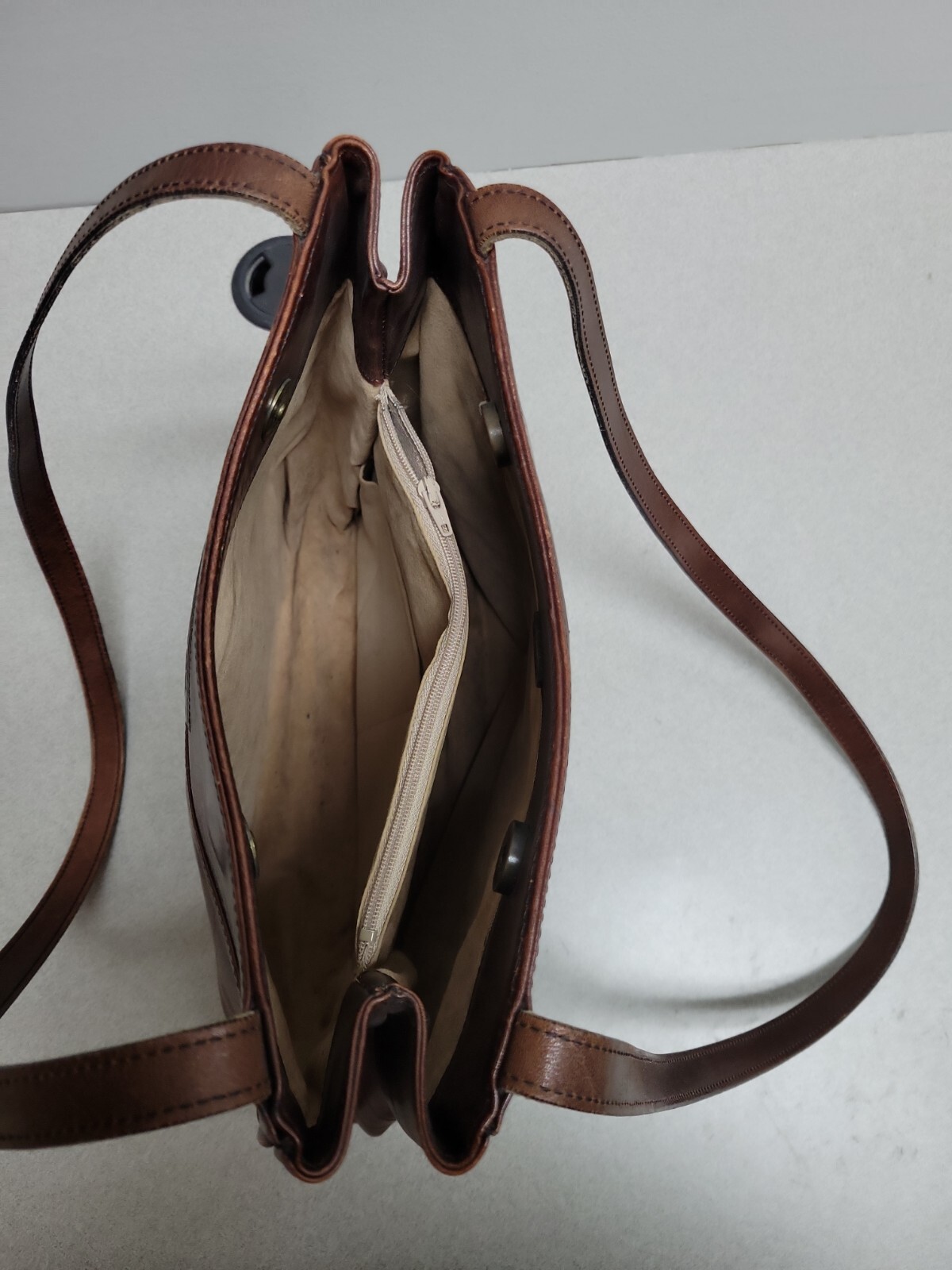 OROTON Brown Australia Leather Handbag Double Strap