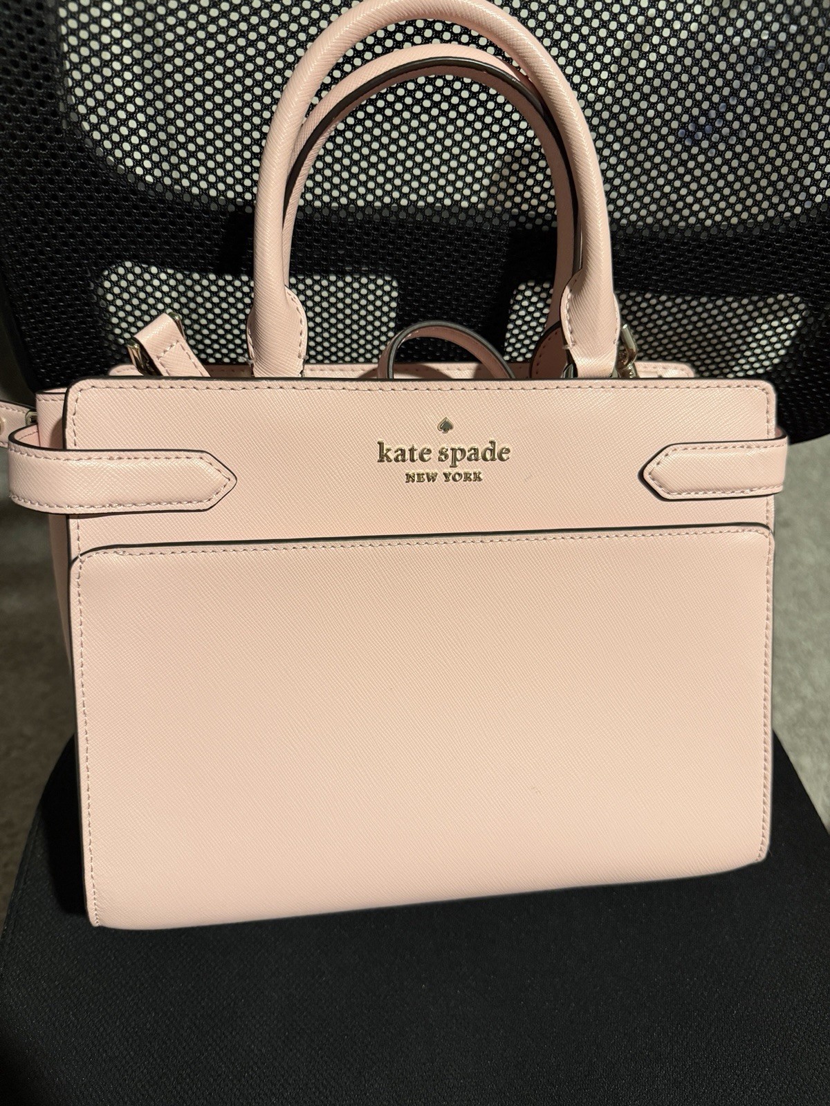 kate spade new york Pink Small Saffiano Satchel Top Handle Zip Crossbody Strap