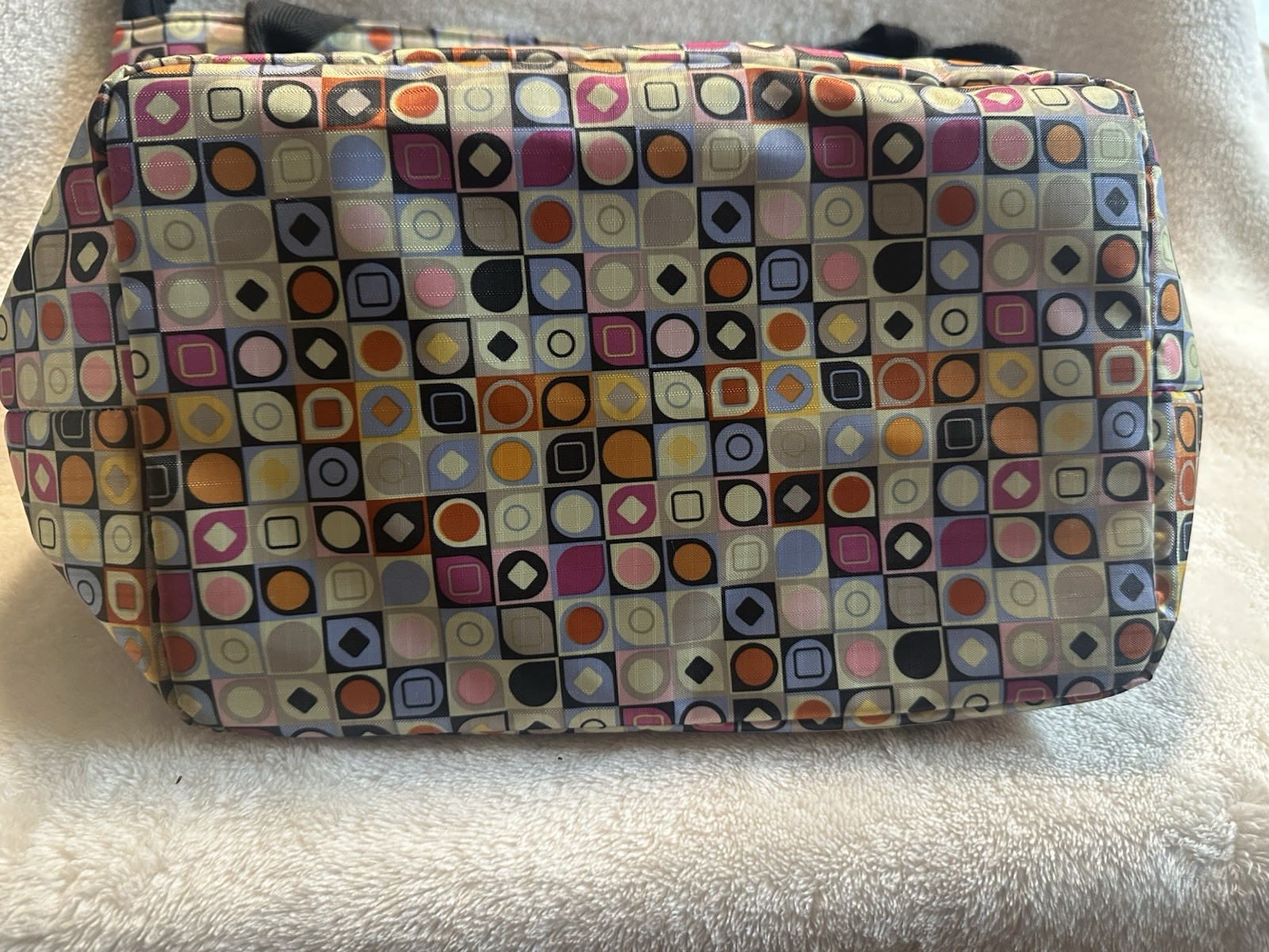 Braciano Tote Bag (Small Circle Colorful) Lightweight Shoulder Travel w/ Pockets
