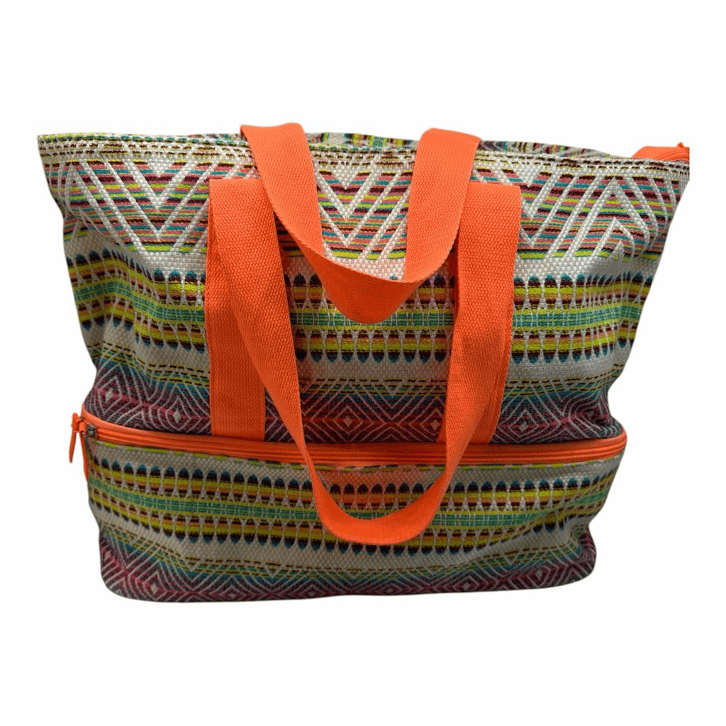 No Boundaries Tote Bag Cooler Bottom Zip Closure Large Beach Picnic 16.5x10x5.5