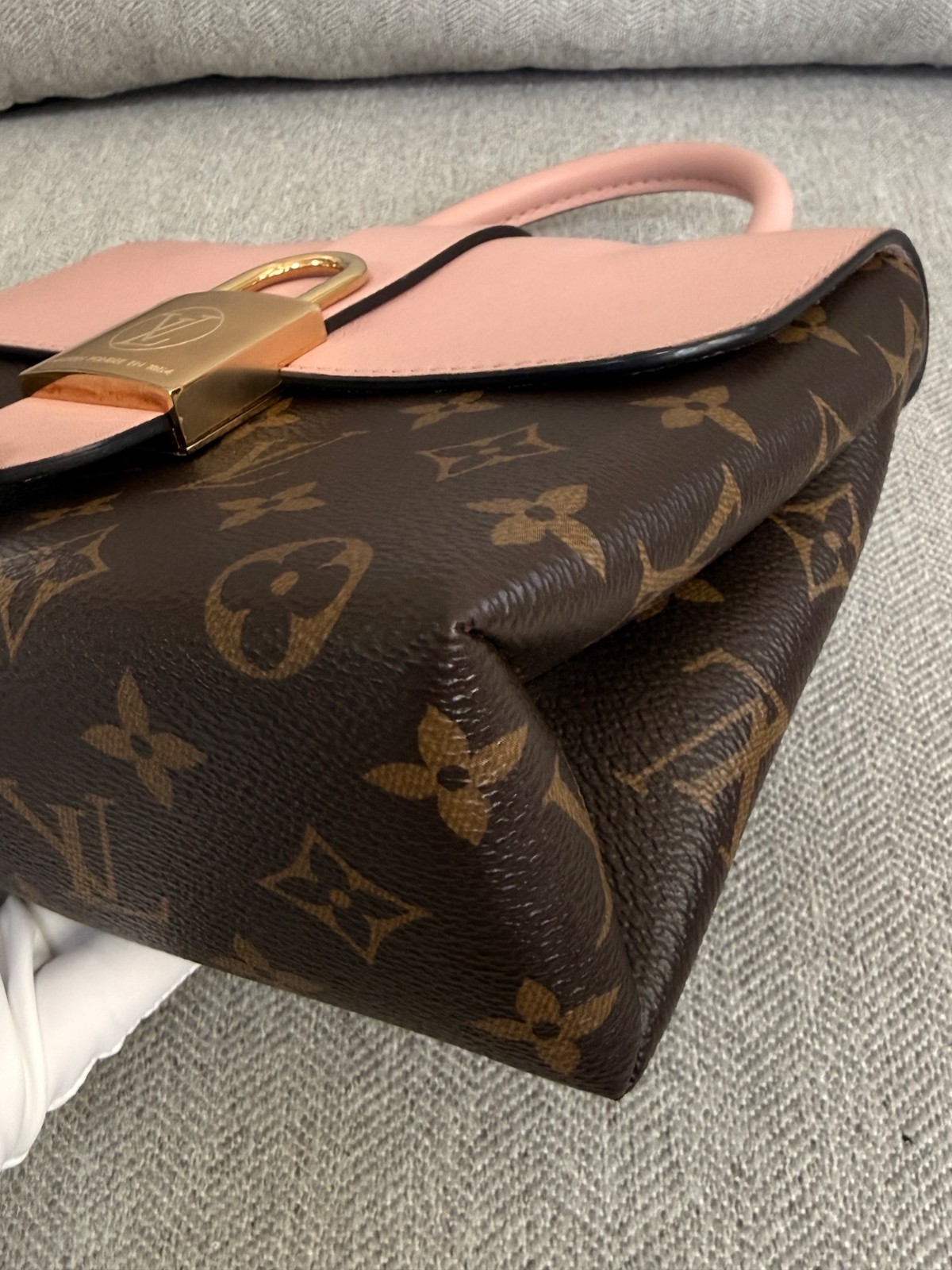 Louis Vuitton Locky BB Monogram Canvas Pink Leather Top Handle Bag GHW 2019