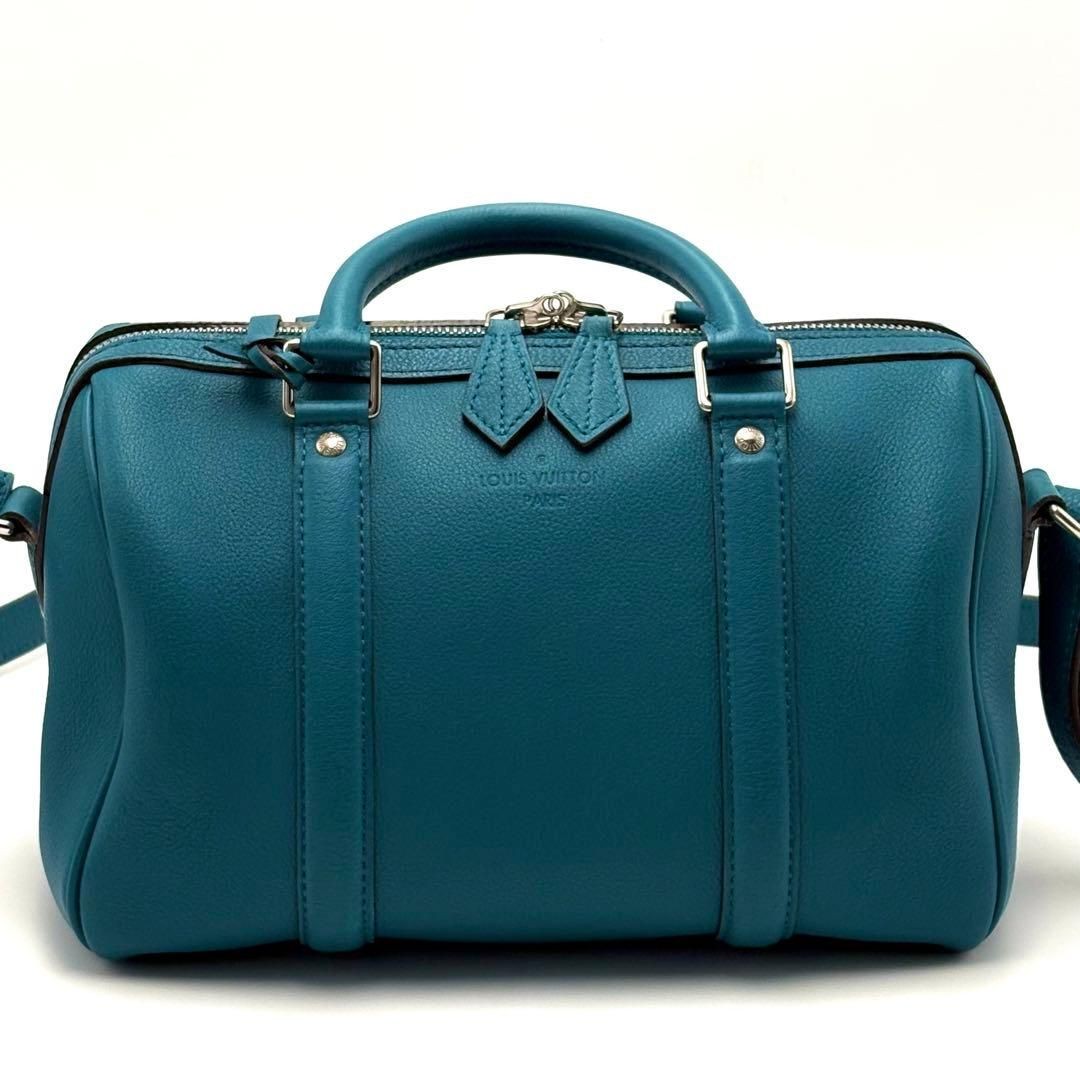LOUIS VUITTON Bag: SC Bag BB M48853 Blue Canard W25H18D15cm w/clochette keys;