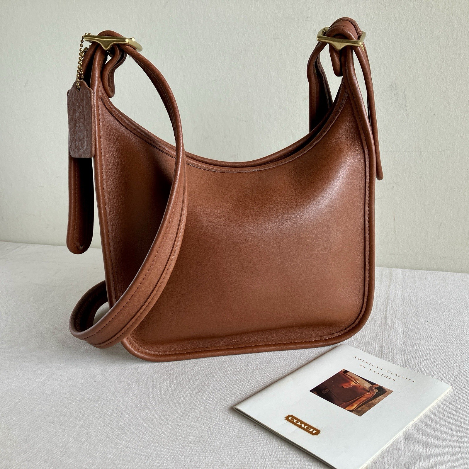 Vintage Coach Janice’s Legacy 9950 British Tan Brown Leather Shoulder Bag USA