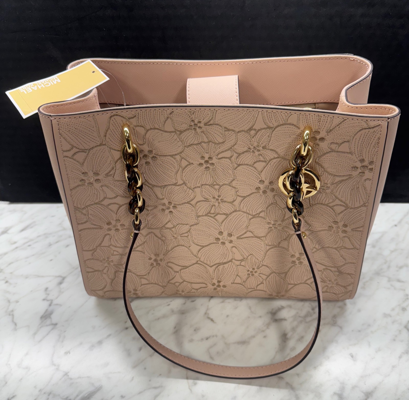 New Michael Kors Sofia Floral Embroidered Leather Large Tote w/tags – Nice!