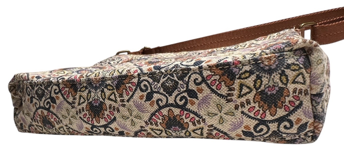 Sakroots Esperato Multi-Zip Crossbody Shoulder Bag Medium Cotton Linen Blend