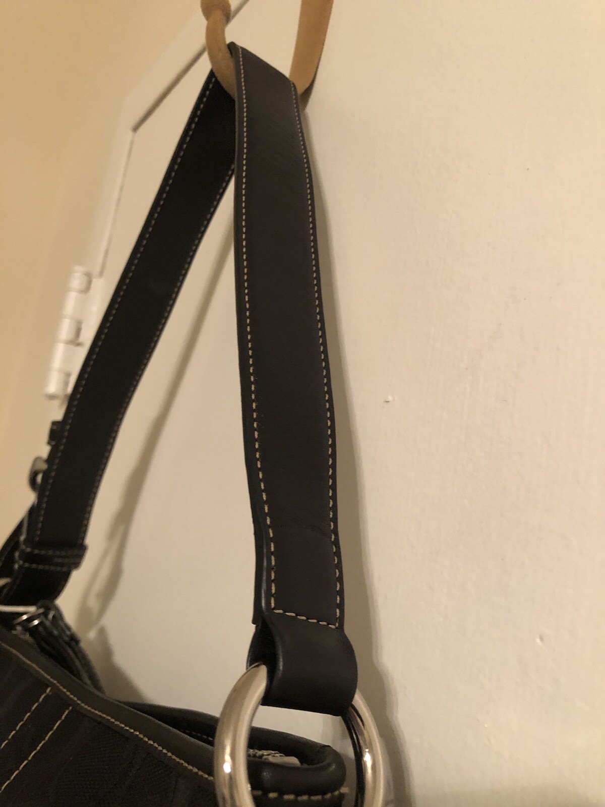 NWT Vintage Coach 3577 Soho Black Signature Canvas /leather Shoulder Bag Y2K