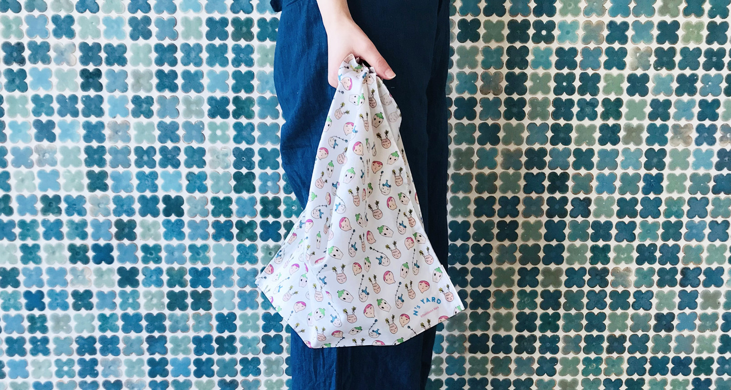 Nara Yoshitomo “Handkerchief Eco Bag” Cotton 35cm Japan N’s YARD From Japan