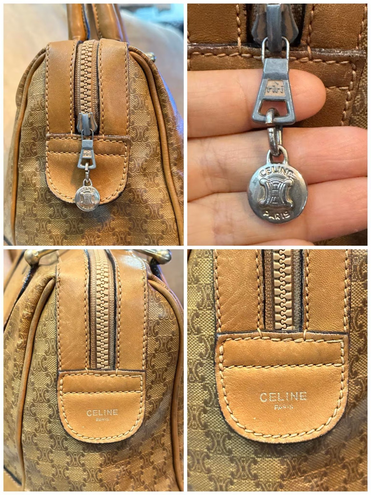 Celine Macadam coated canvas handbag