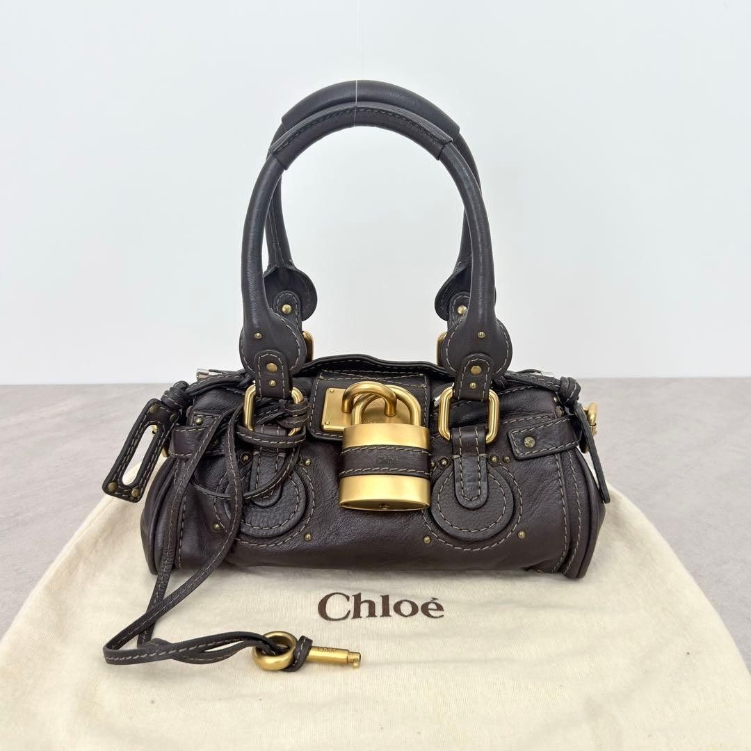 Chloe Mini Paddington Dark Brown Leather Satchel Bag Rare Archive Vintage Auth