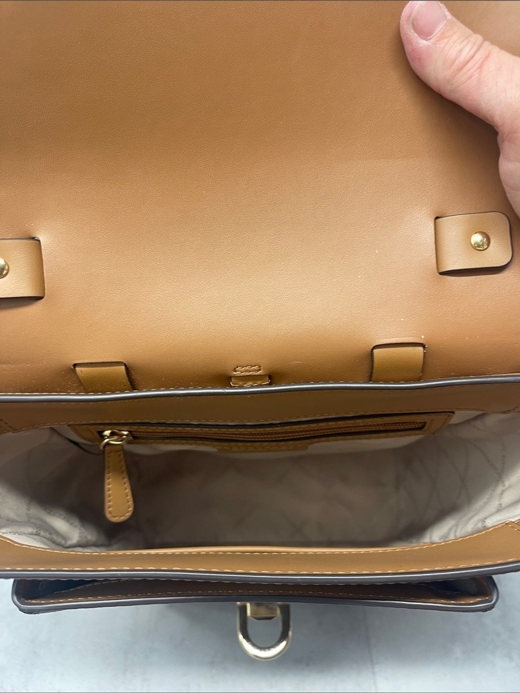 Michael Kors Manhattan Backpack Satchel & Matching Wallet Brown MK Logo