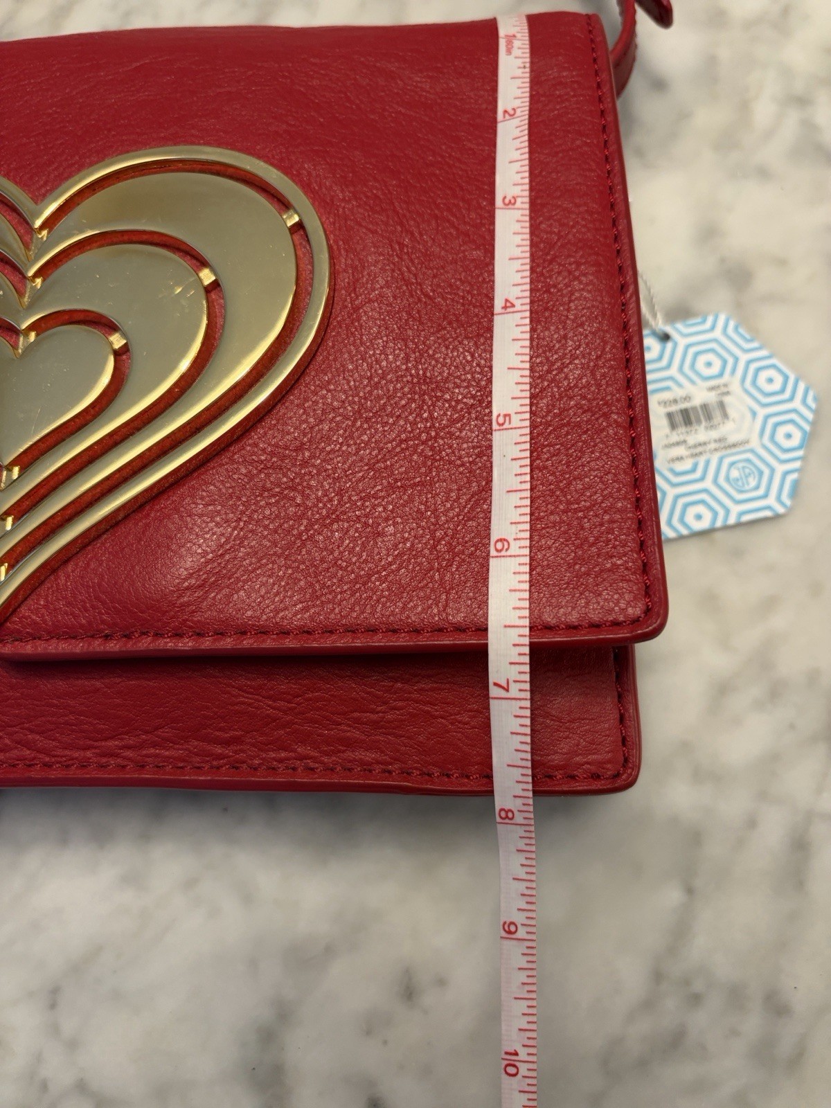 Jonathan Adler Vera Small Red Heart Crossbody Bag Gold Hardware Magnetic Closure