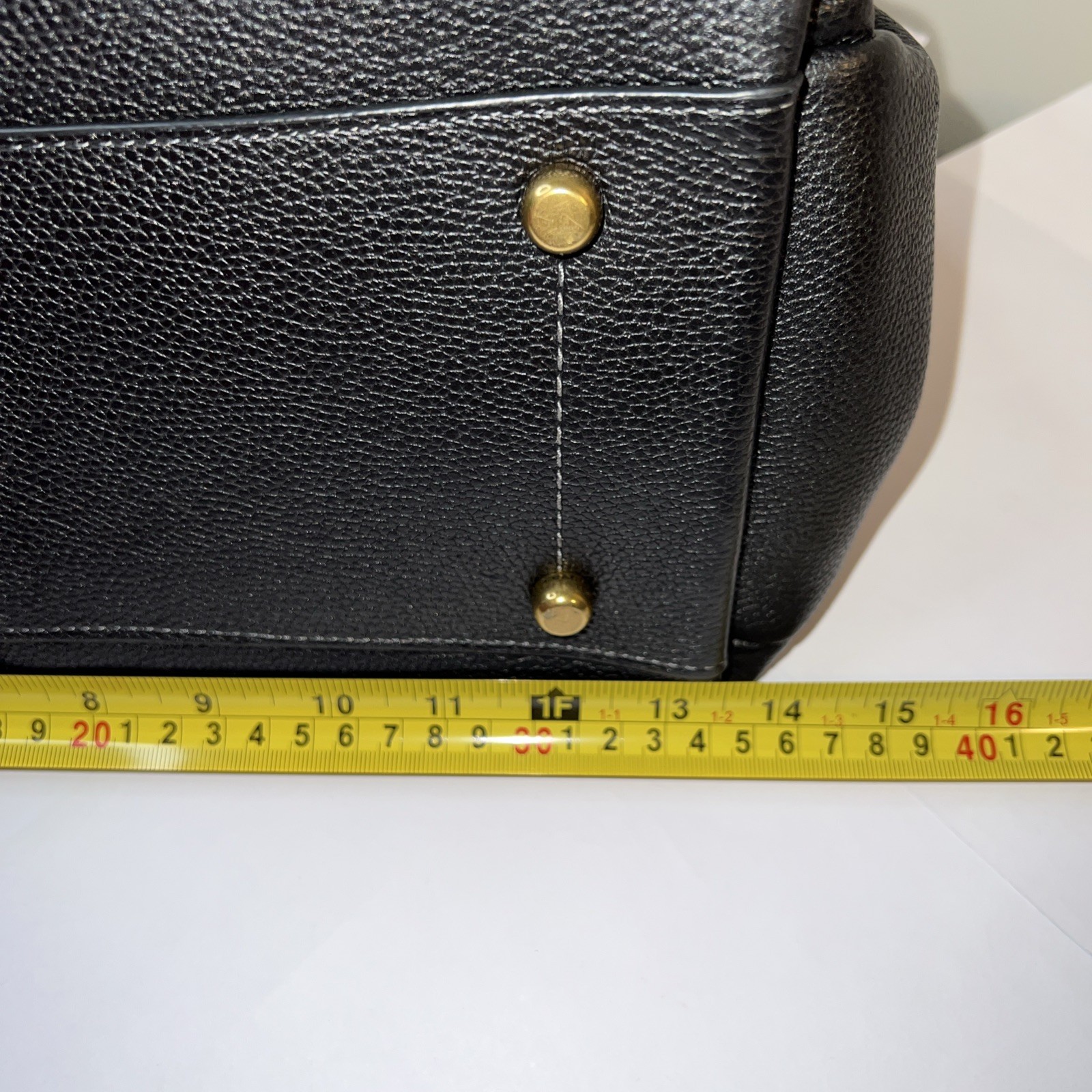 ❤️Coach Lana Large Black/Brass Polished Pebble Leather Shoulder Bag