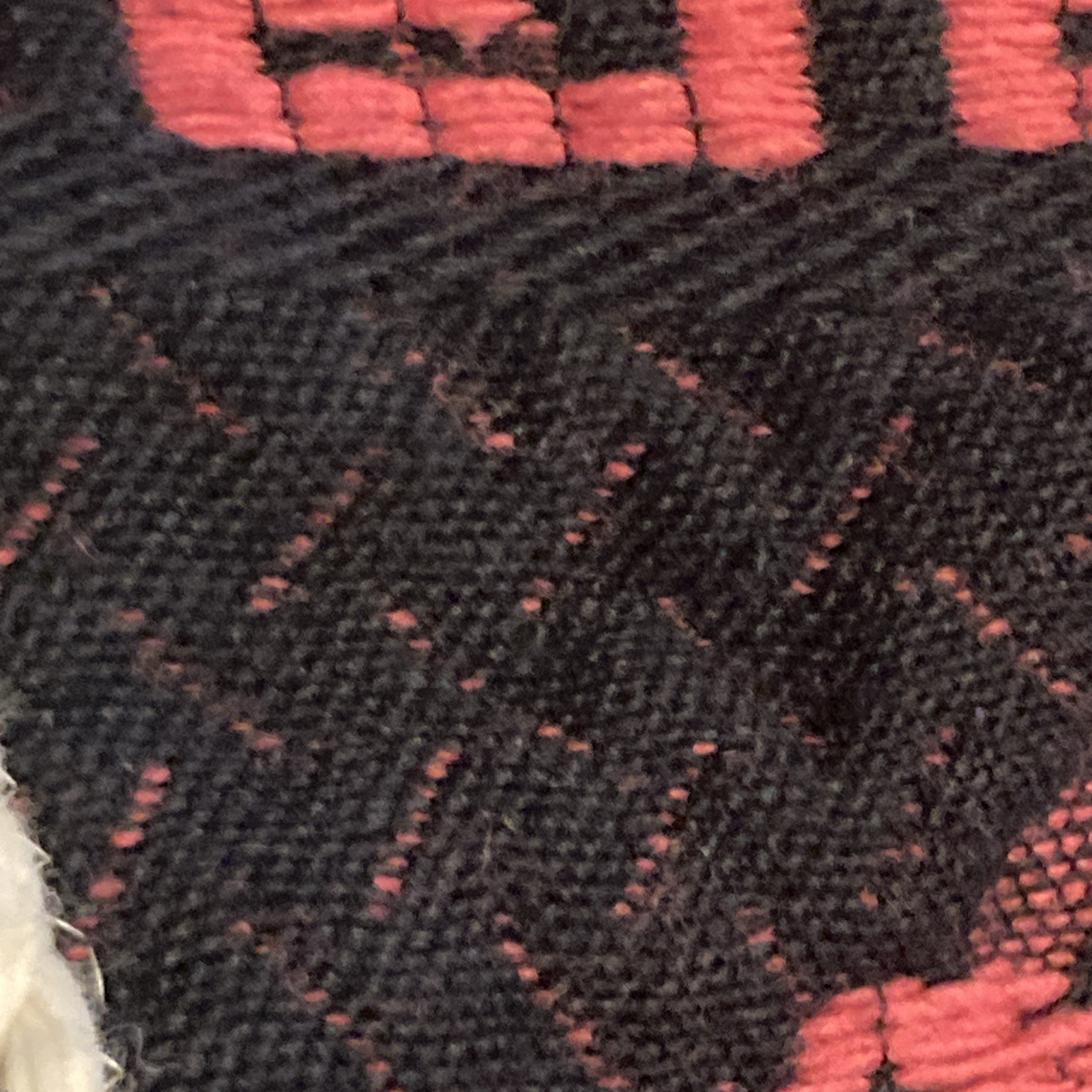 Vintage Crossbody Bag Purse Black & Pink Woven Greek Key Festival Bohemian