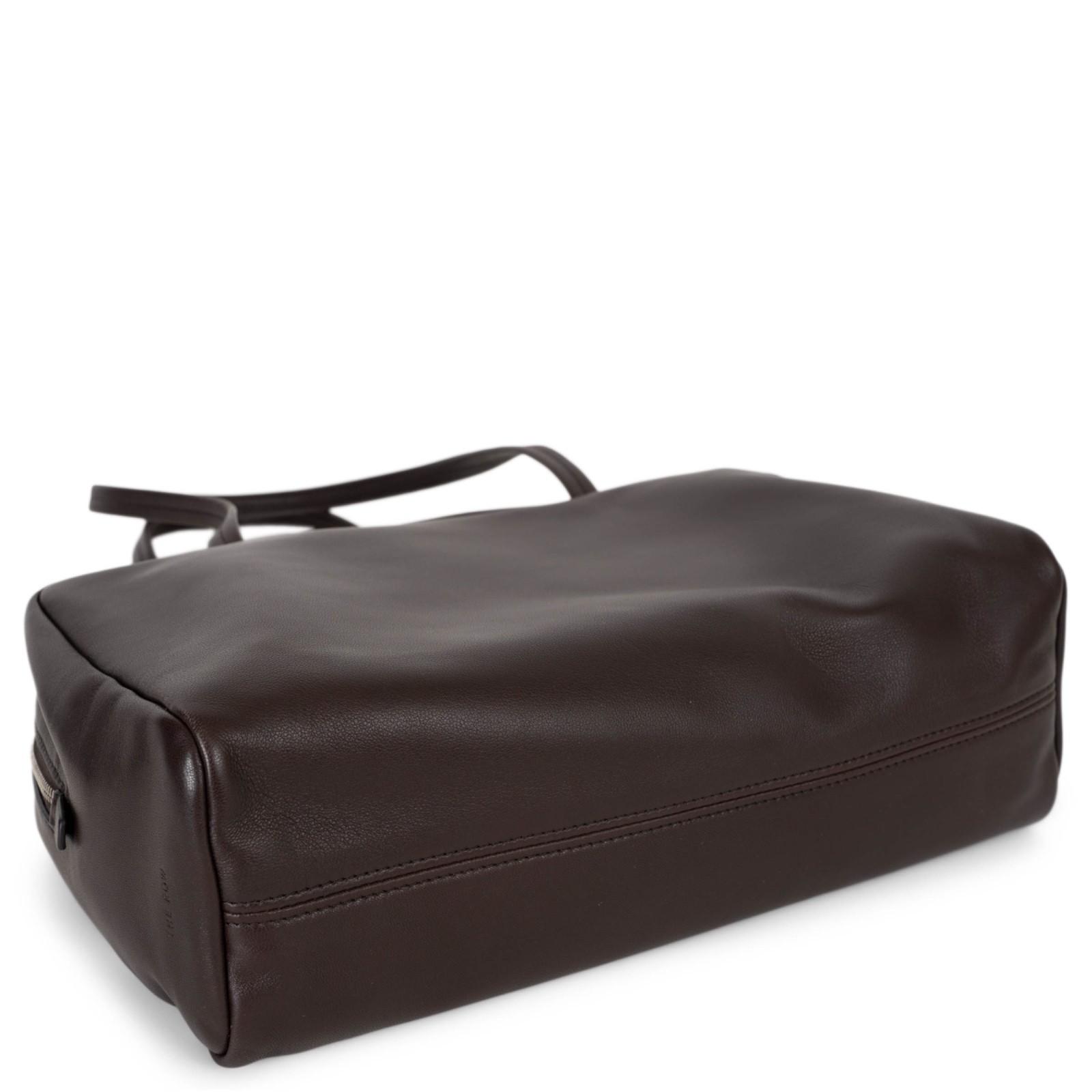 74027 auth THE ROW dark brown leather ASTRA BOWLING Bag