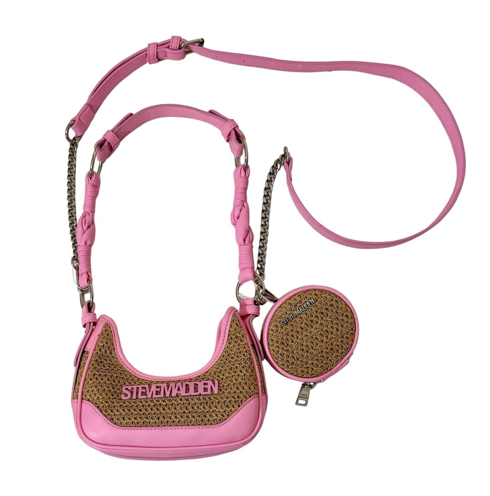 Steve Madden BDARYLL Crossbody Shoulder Bag w/ Pouch Purse Fondant Pink DT623265