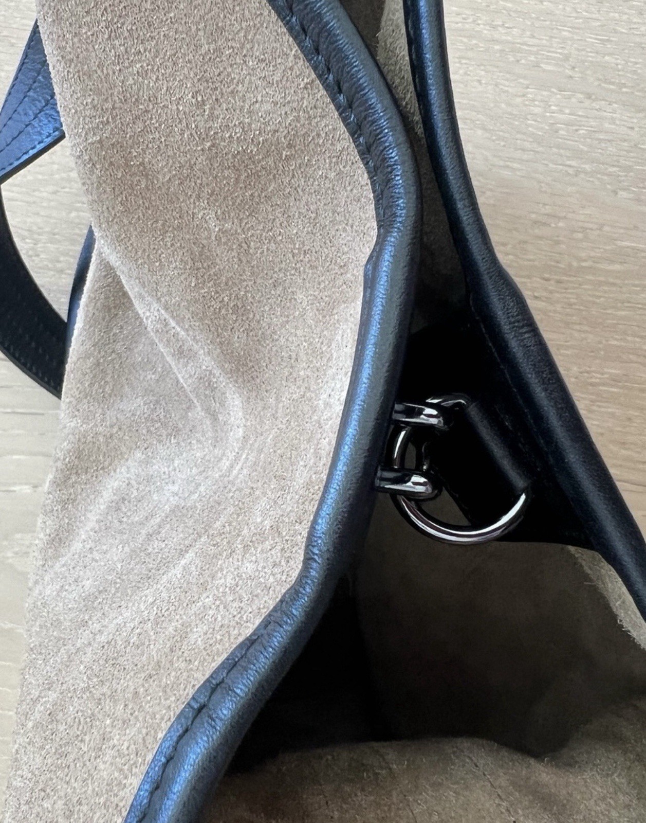 Massimo Dutti Two-Tone Suede and Leather Crossbody Bag-Brown/Black
