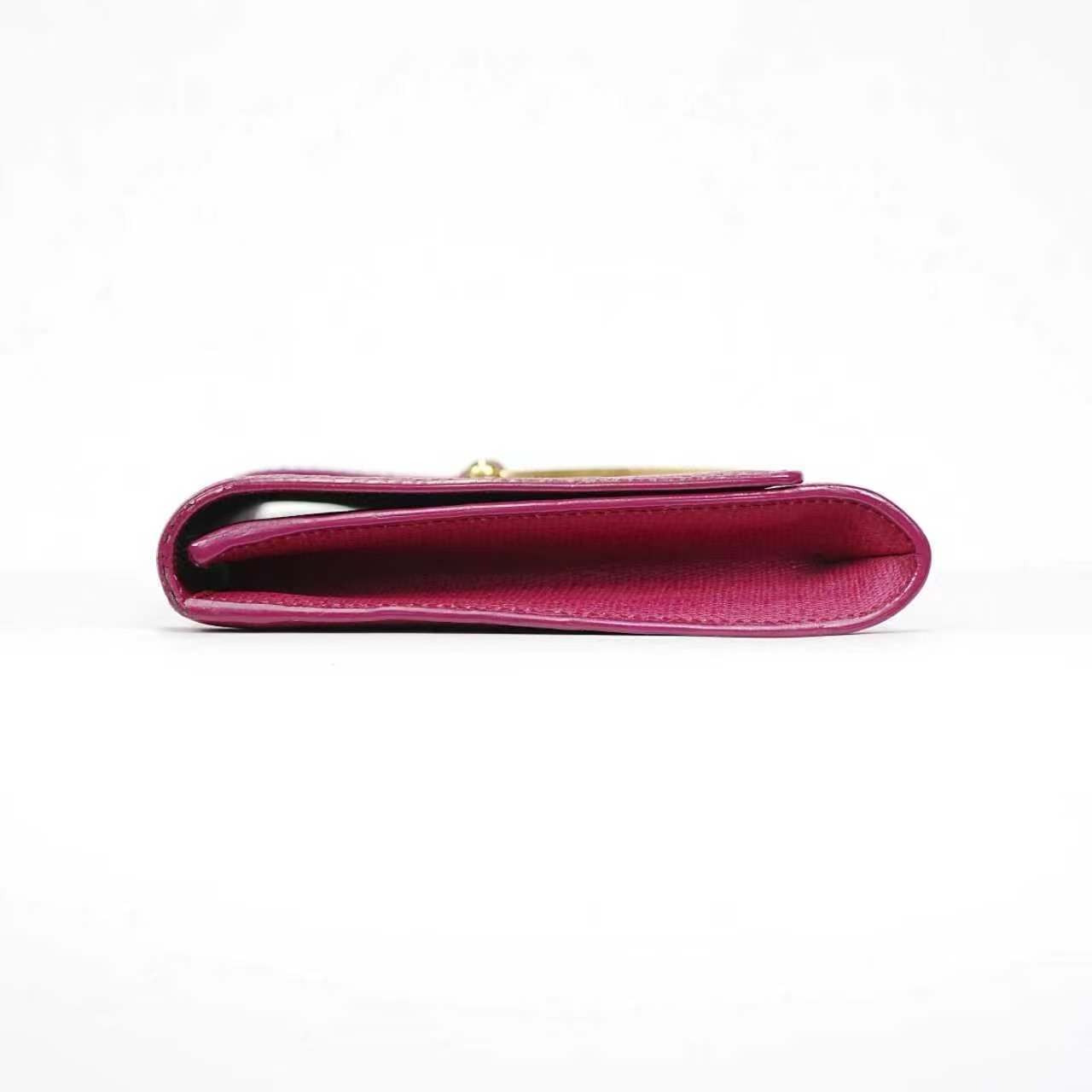 Saint Laurent Y-Ligne Leather Clutch with Gold-tone Logo