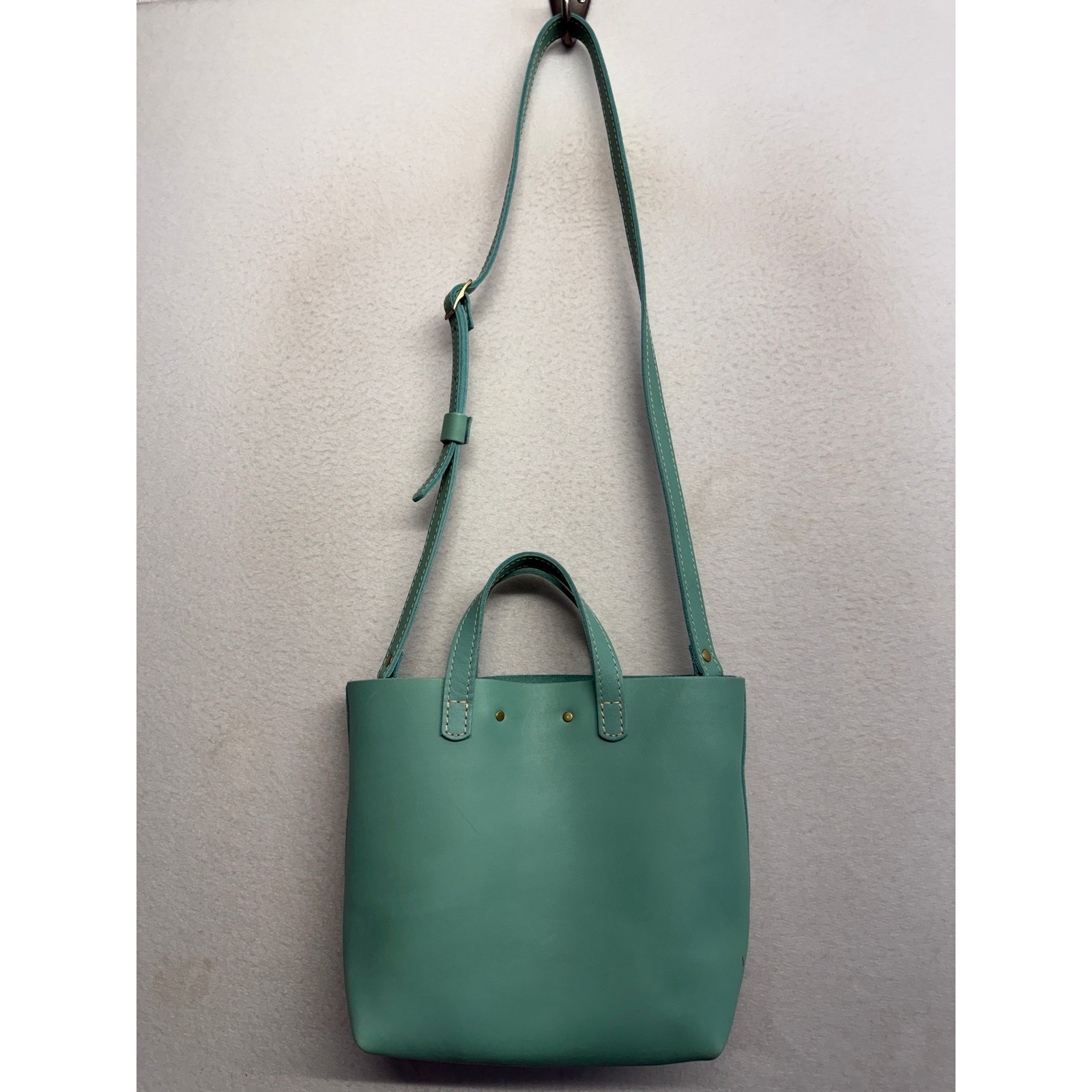 RARE Portland Leather Goods Mint Medium Crossbody Tote