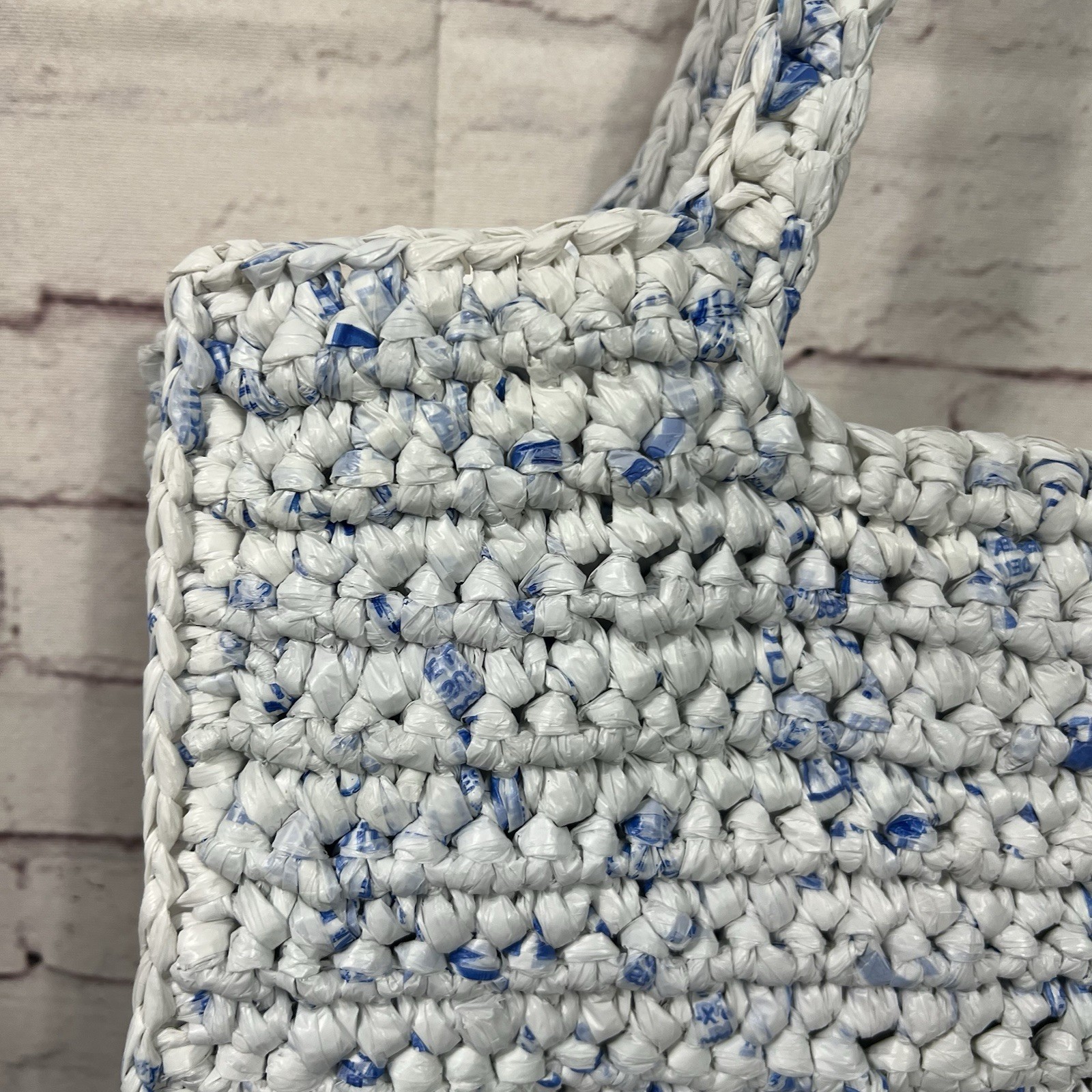 HandMade Crocheted Purse Recycled Plastic Grocery Bag Plarn Tote Walmart Upcycle