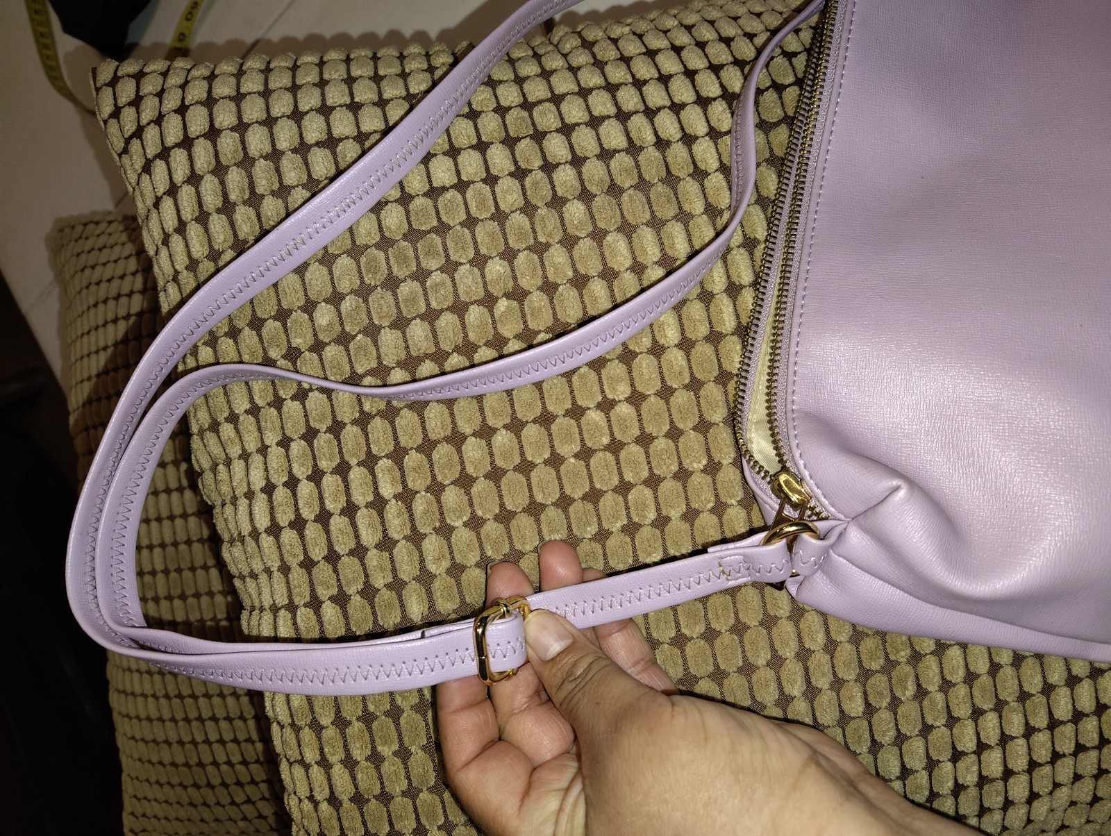 kate landry purse Light Purple Adjustable Straps Faux Leather 100 Pvc