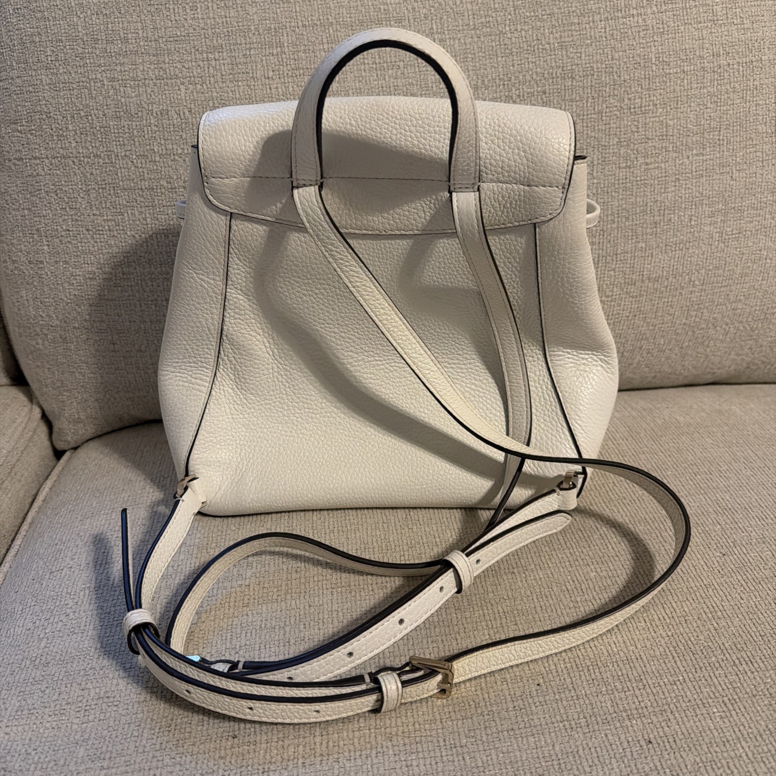 Kate Spade NY Medium Flap Backpack Leila Strap Canvas Multi