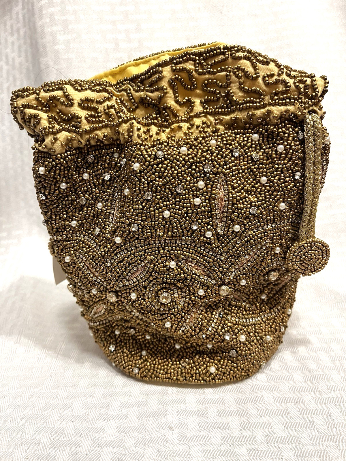 Natasha Antique Gold Beaded Potli Bag