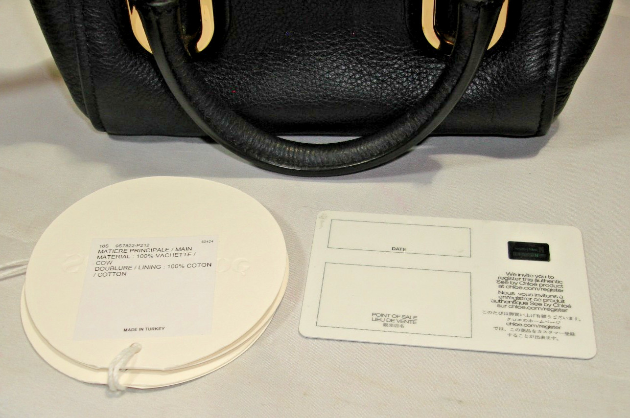 See by Chloe Stunning Paige Mini Black Buttery Leather Satchel Shoulder Bag MINT