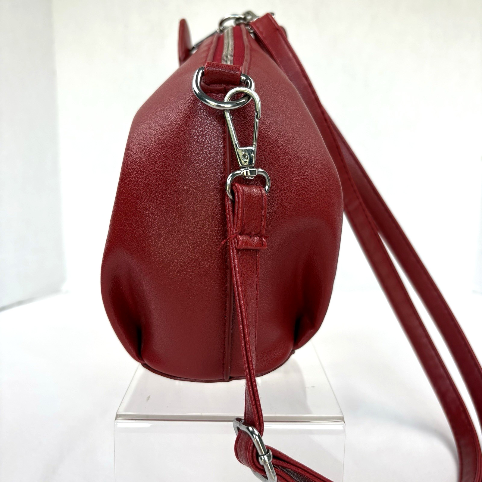 Red Elephant Mini Crossbody Faux Leather Removable Strap Unbranded Inside Pocket