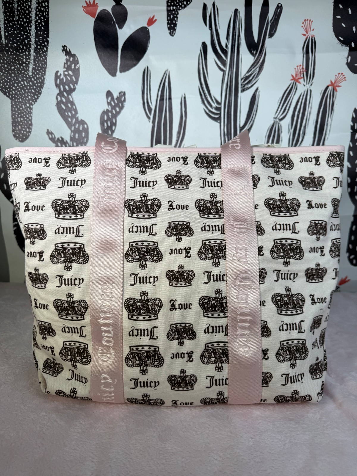 Juicy Couture Crown Print Weekender Tote Bag with Card Holder