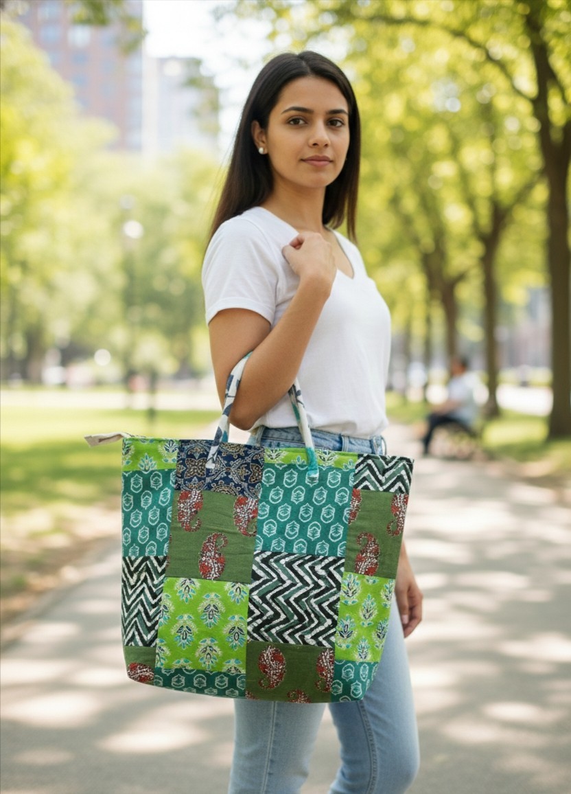 Handblock Print Purse, Artisan Crafted Indian Handblock Handbag,Sustainable Sum