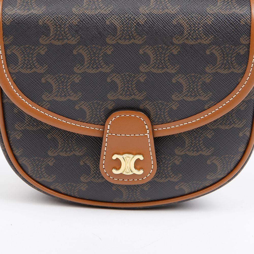Celine Mini Triomphe Canvas Calf Shoulder Bag 156932038 [P]