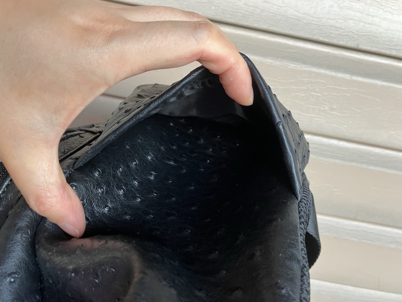 NEW Yuri Kojima Black Ostrich Skin Leather Backpack