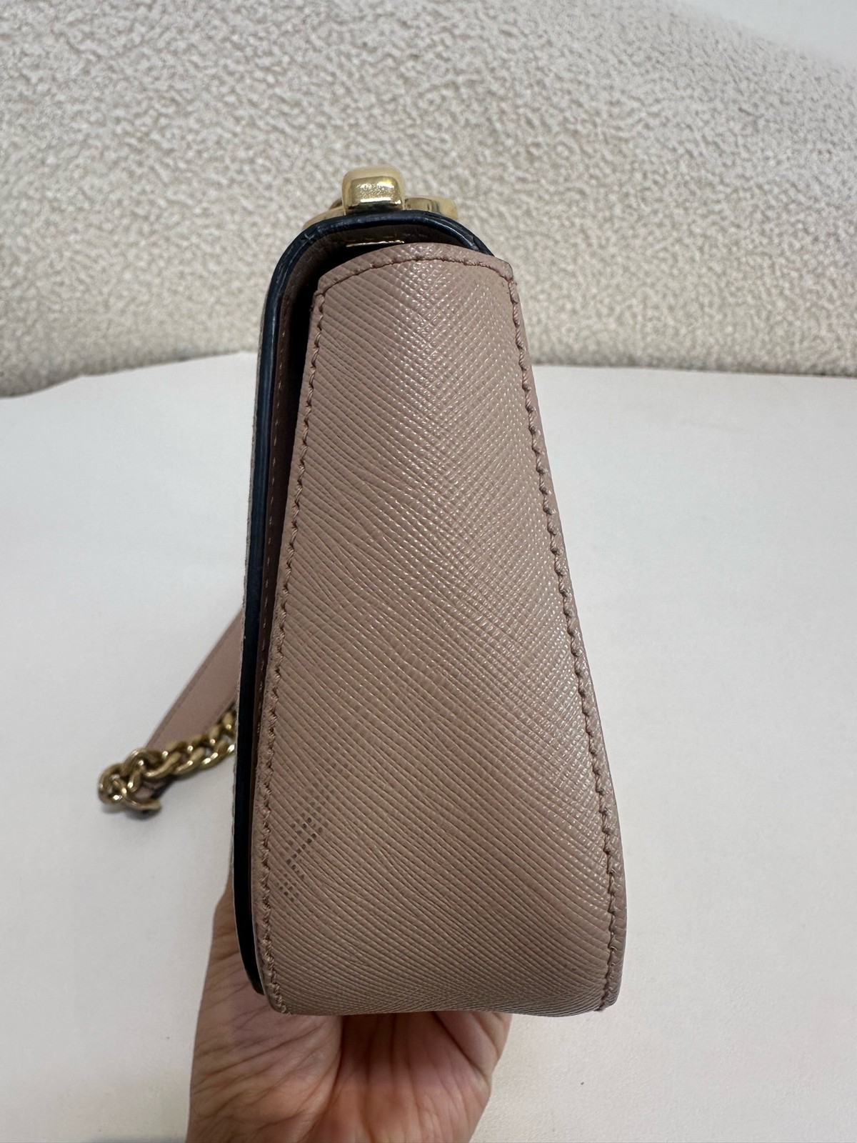 Authentic Vintage Prada Sidonie Leather Shoulder Bag Beige Gold-Tone eBay AG
