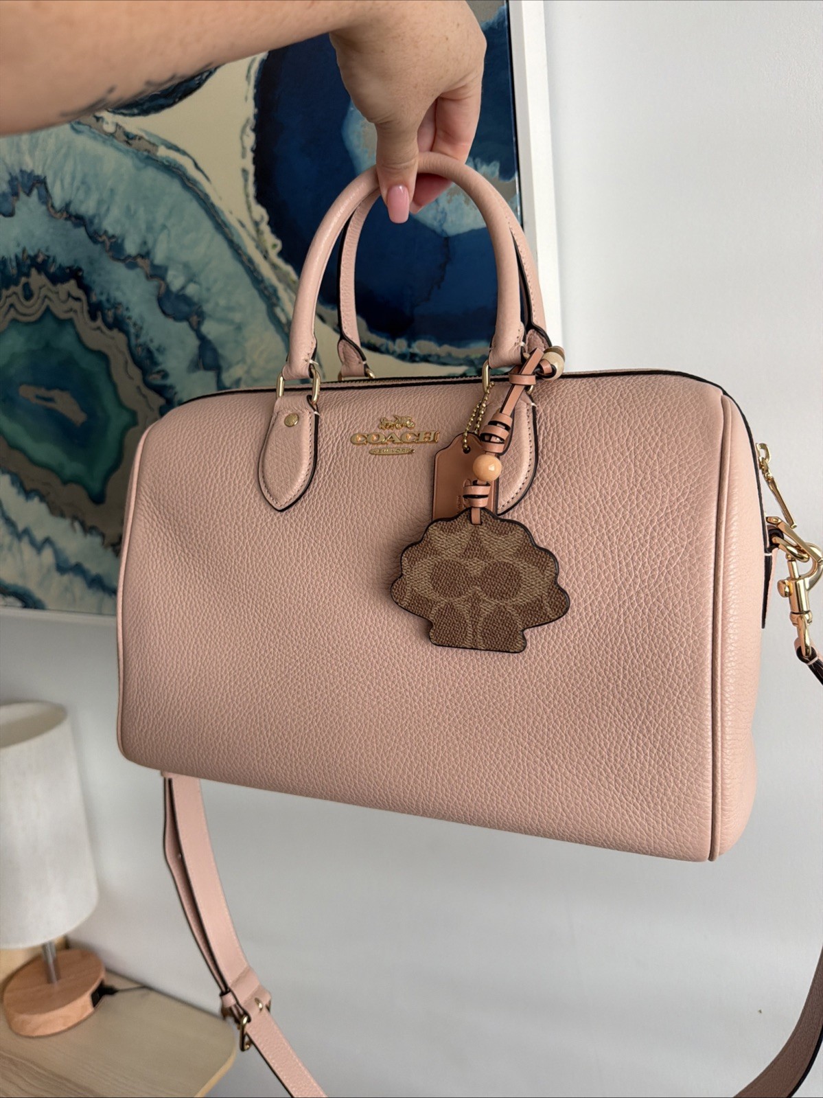 Coach Large Rowan Limited Edition Cream *SEASHELL CHARM NOT INCLUDED*