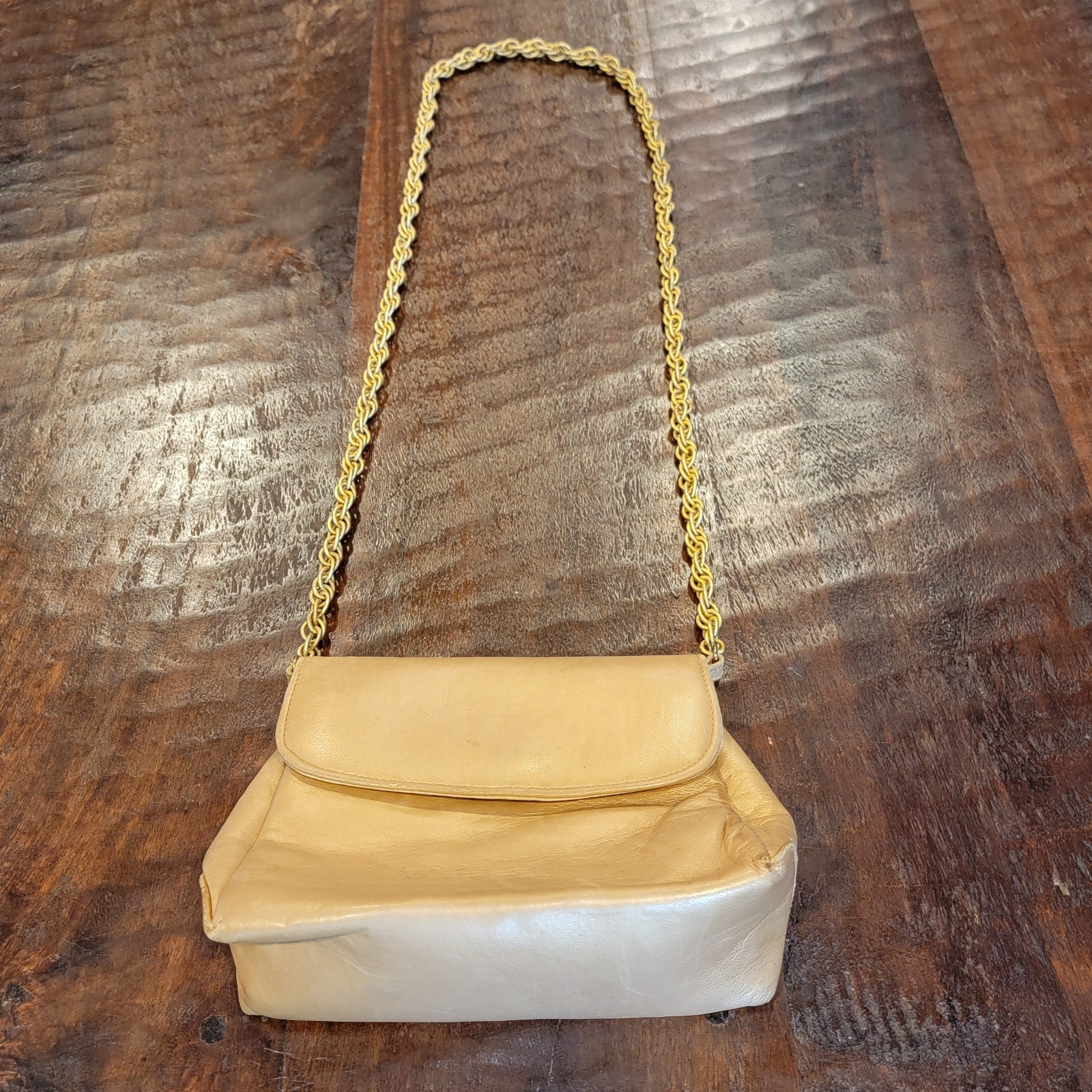 Jill Stuart New York Crossbody Bag Small Gold Purse Gold Chain Strap Designer