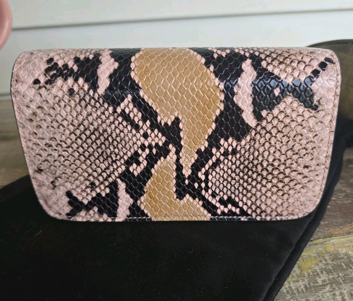 Versace Virtus Calf Leather Python Print Mini Crossbody Shoulder Bag $1350 COA
