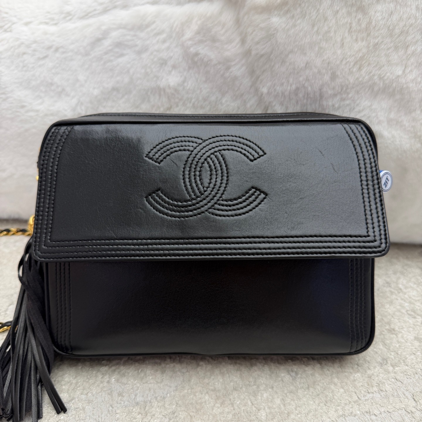 Chanel Vintage Camera Bag Normal Black Lambskin Leather Crossbody Duty Paid