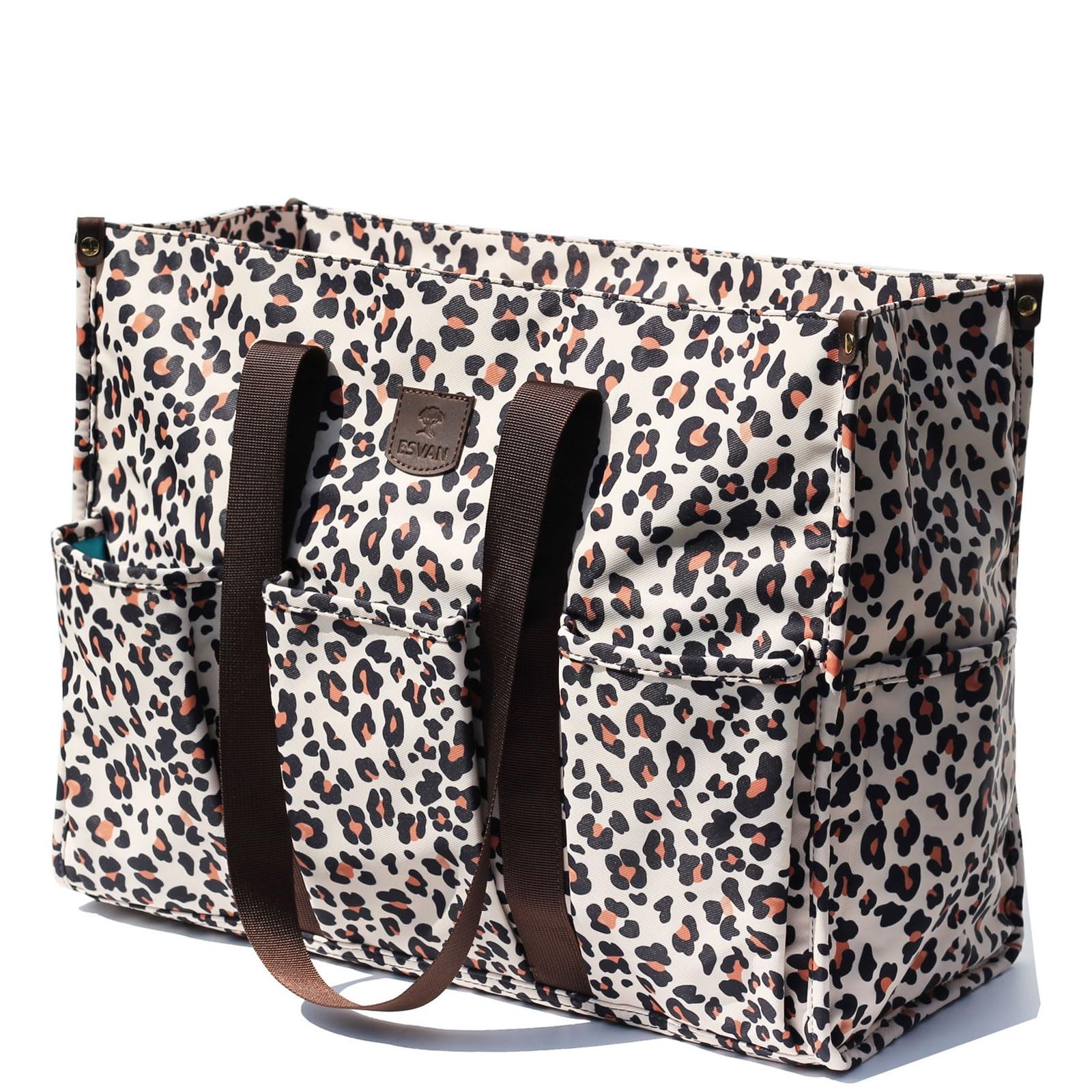 Utility Tote Bag with Zip Top Waterproof Teacher Tote Bag for Teacher Work Wo…