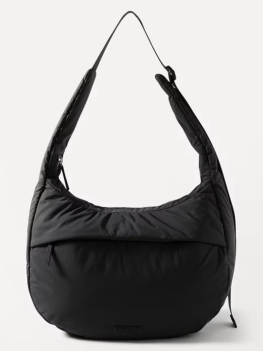 NEW! Athleta ALL ABOUT MEDIUM CROSSBODY HOBO BAG Black, Water Repellent Recycled