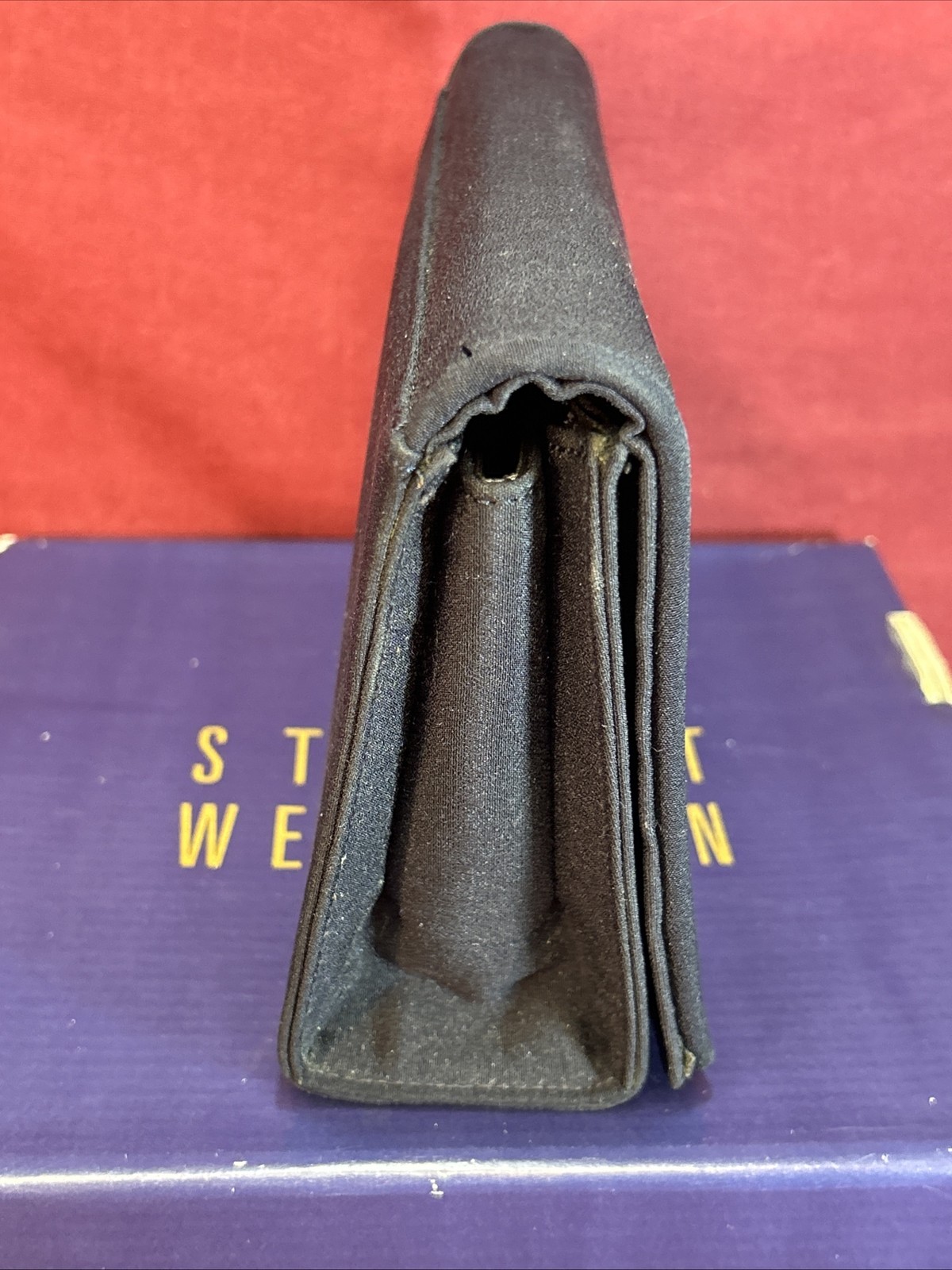 NIB Stuart Weitzman Soie De Peau Silk & Leather Convertible Clutch Bag 2 straps