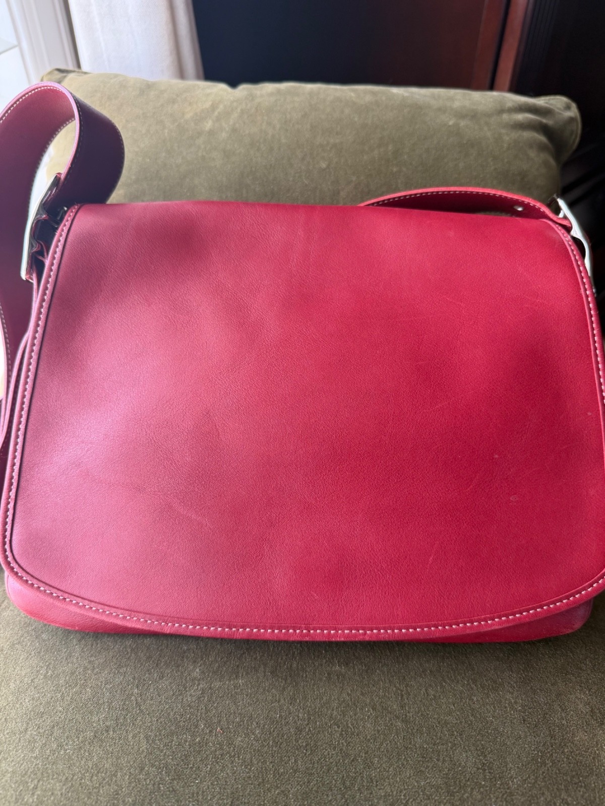 Rare Vintage Coach Legacy Saddle Flap Shoulder/Crossbody Bag 9332 Red