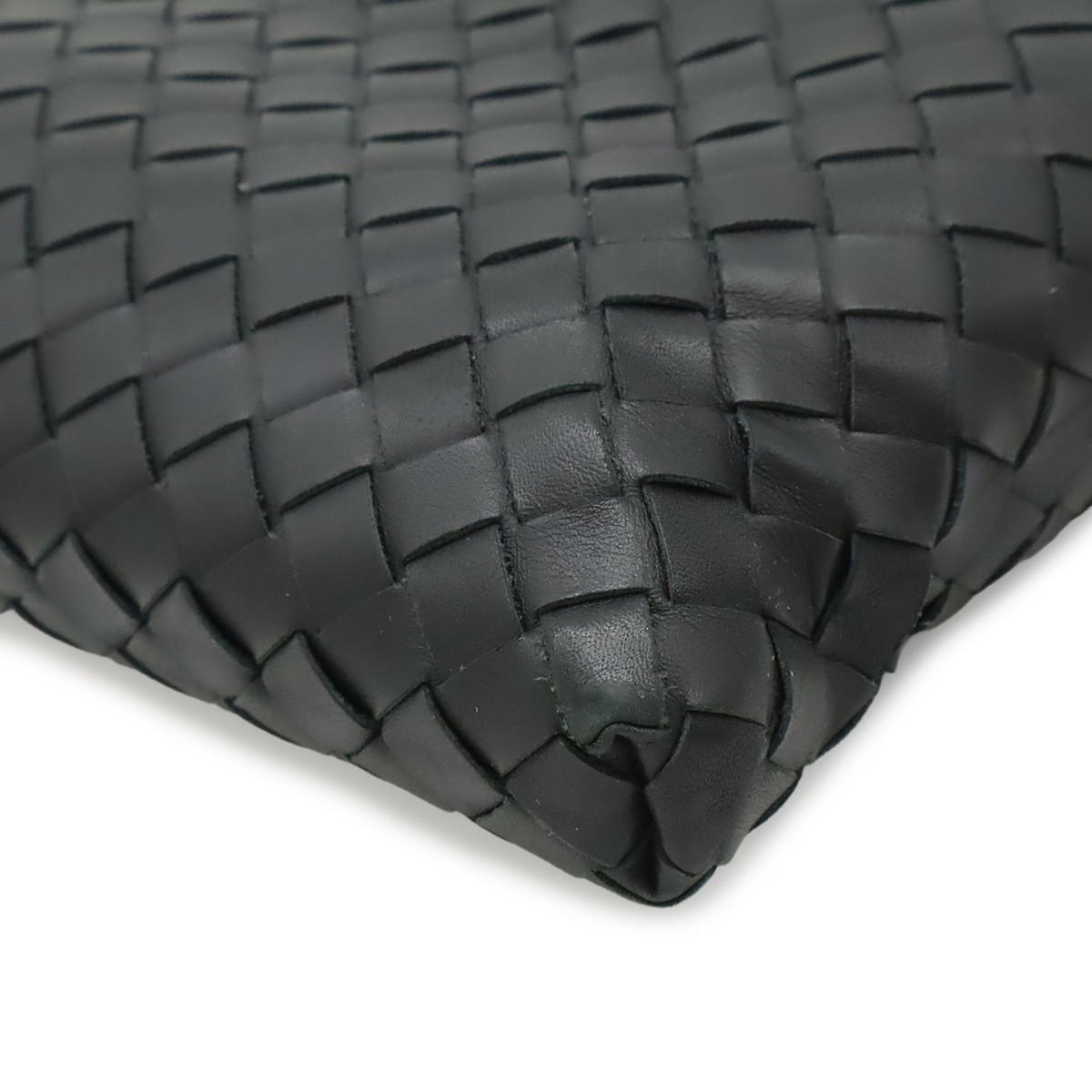 BOTTEGA VENETA Intrecciato Shoulder Bag Crossbody Leather Black 172736