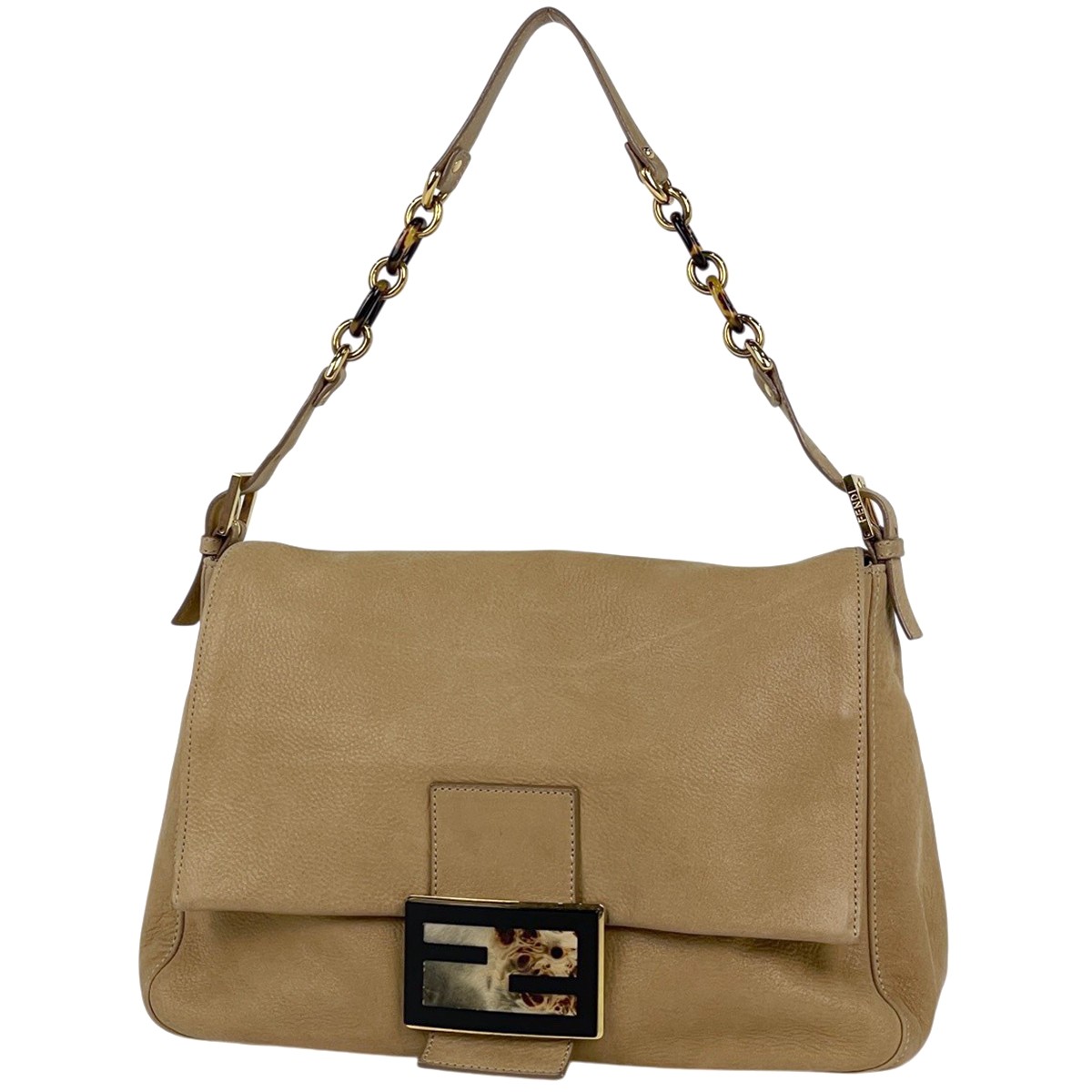 Fendi Zucca Logo Shoulder Bag Shoulder Bag Big Mamma Baguette leather Beige …