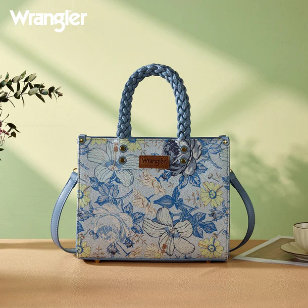 Wrangler Floral Print Braided Tote Bag