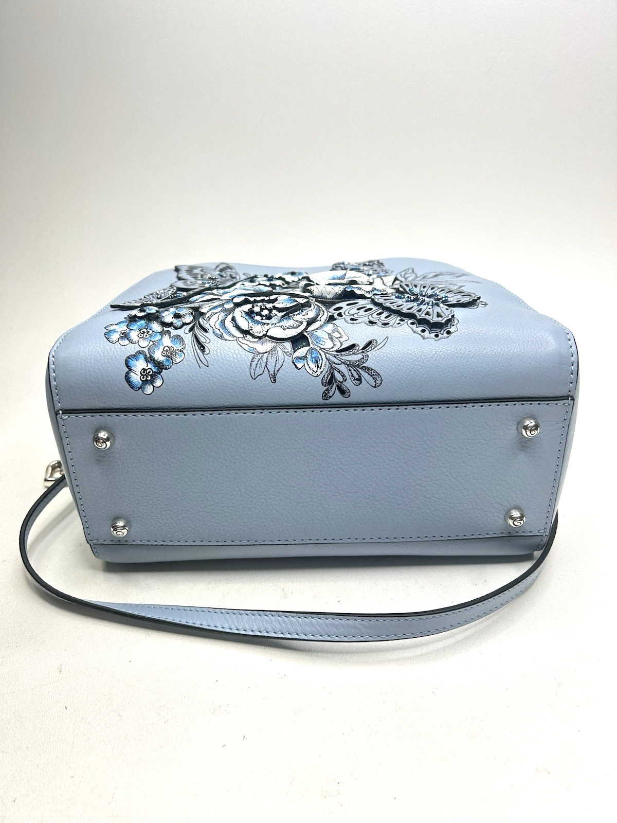 BRIGHTON Masterpiece 3D Nessy Chambray Blue Laser Cut Butterflies/Floral