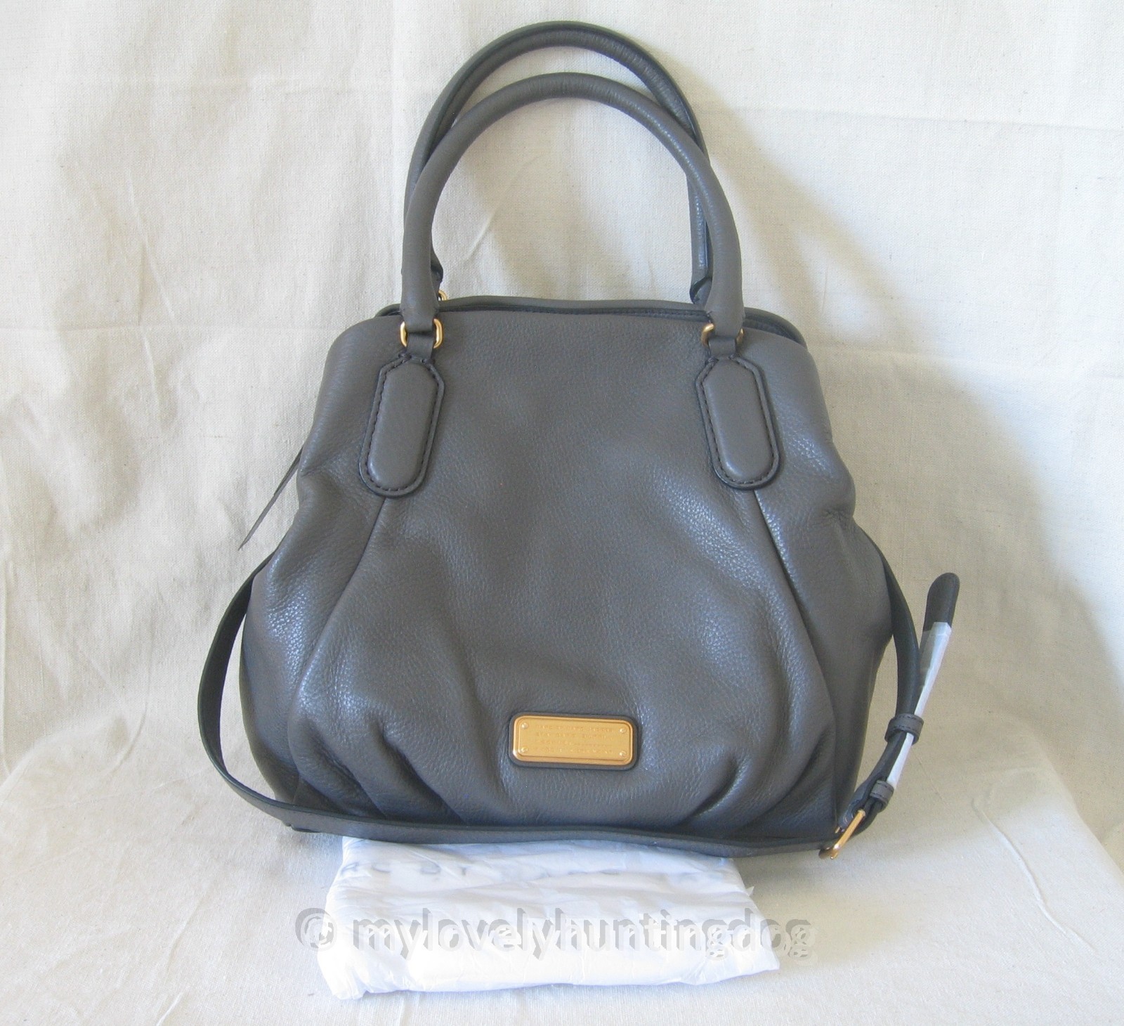 NWT Auth Marc by Marc Jacobs New Q Fran Satchel Crossbody Bag Faded Aluminum