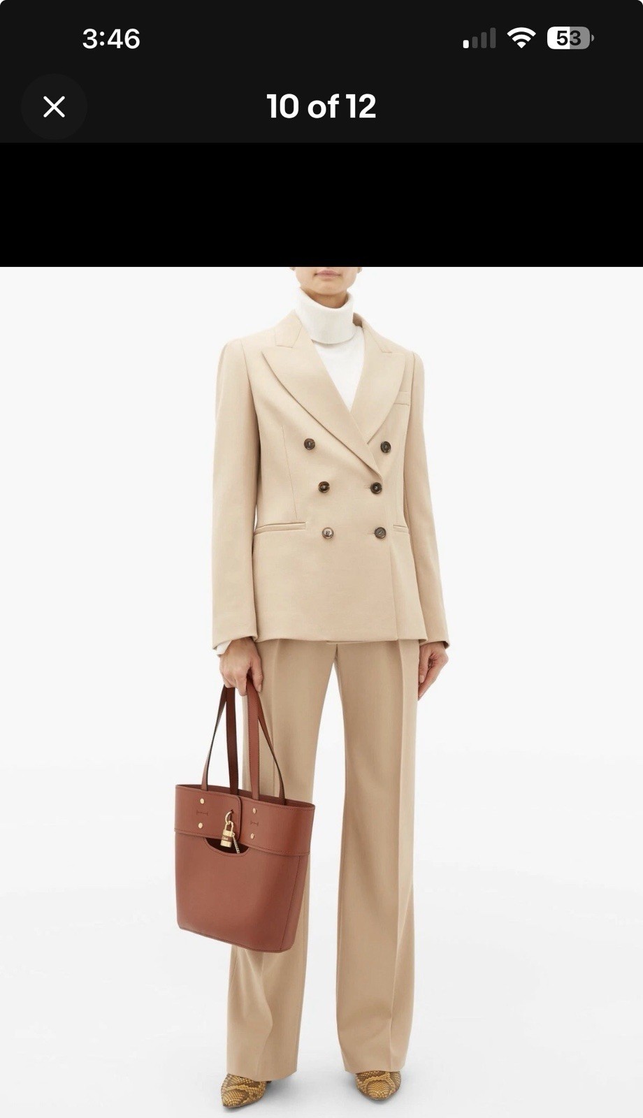Chloé Aby Medium Tote Sepia Brown Gold Padlock Pristine Never Carried